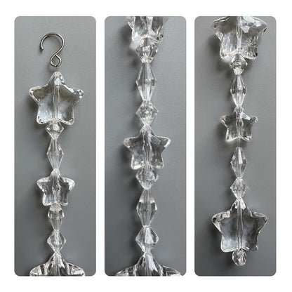 Clear Acrylic Crystal Ornaments Garlands for lampshade，Lamps, Chandeliers, Centerpieces and Christmas Trees (Star Clear Acrylic-12PCS)