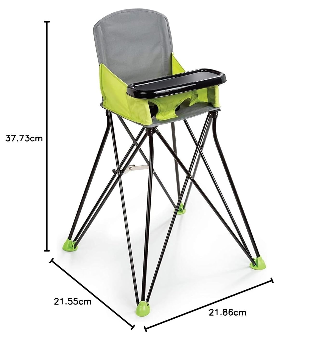 Summer Infant Pop ‘n Sit Portable Highchair, Green - Portable Highchair for Indoor/Outdoor Dining – Space Saver High Chair with Fast, Easy, Compact Fold, for 6 Months – 45 Pounds