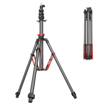 FreeSea Carbon Fiber Light Stand Photography - 1.4in Oversized Tubes Heavy Duty Stand, 106in Tall Tripod with Flip-Lock & Gas Spring, Holds Softboxes/Ring Lights up to 5KG