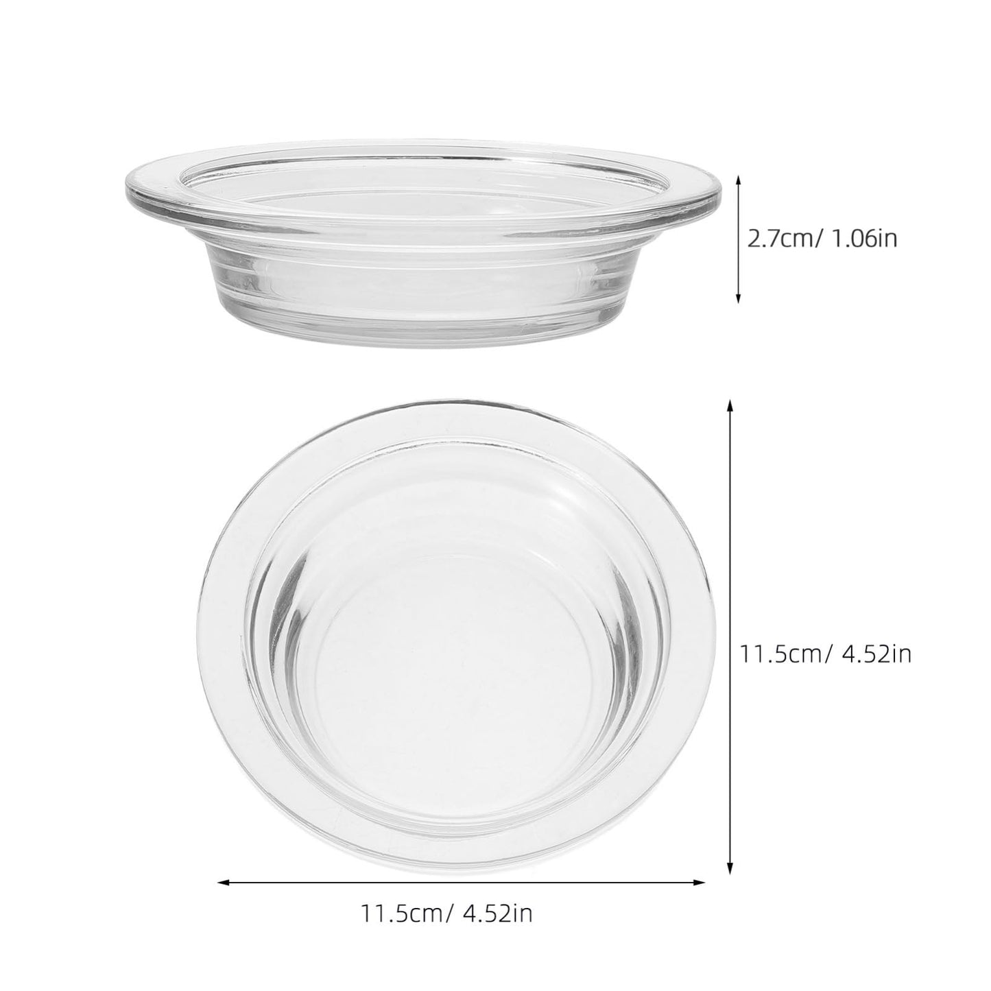 TOPPERFUN 2Pcs Replacement Wax Warmer Dish, 4.5in Glass Transparent Aromatherapy Essential Oil Diffuser Dishes for Home, Office, or Meditation