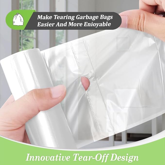 Teivio 7 Gallon 120 Counts Medium Garbage Bags 6 Gallon 7 Gallon Trash Bags