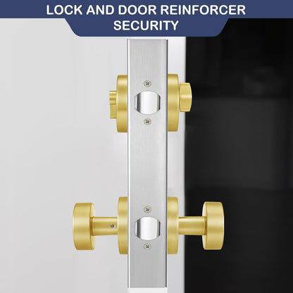 NAUBEA Lock and Door Reinforcer Plate, Reinforce and Repair Doors, Add Extra Security to Your Home, Latch/Deadbolt Cover Plate 2-3/8 in Backset, 1-3/4 in Thickness, Stainless Steel Door Guard