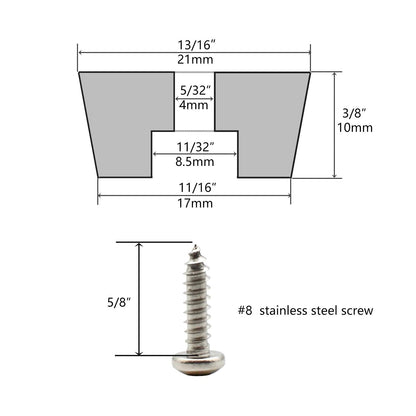 Rubber Feet for Cutting Board with Stainless Screws, 12 Pieces Non Slip Rubber Bumper Feet for Electronics 13/16" W x 3/8" H
