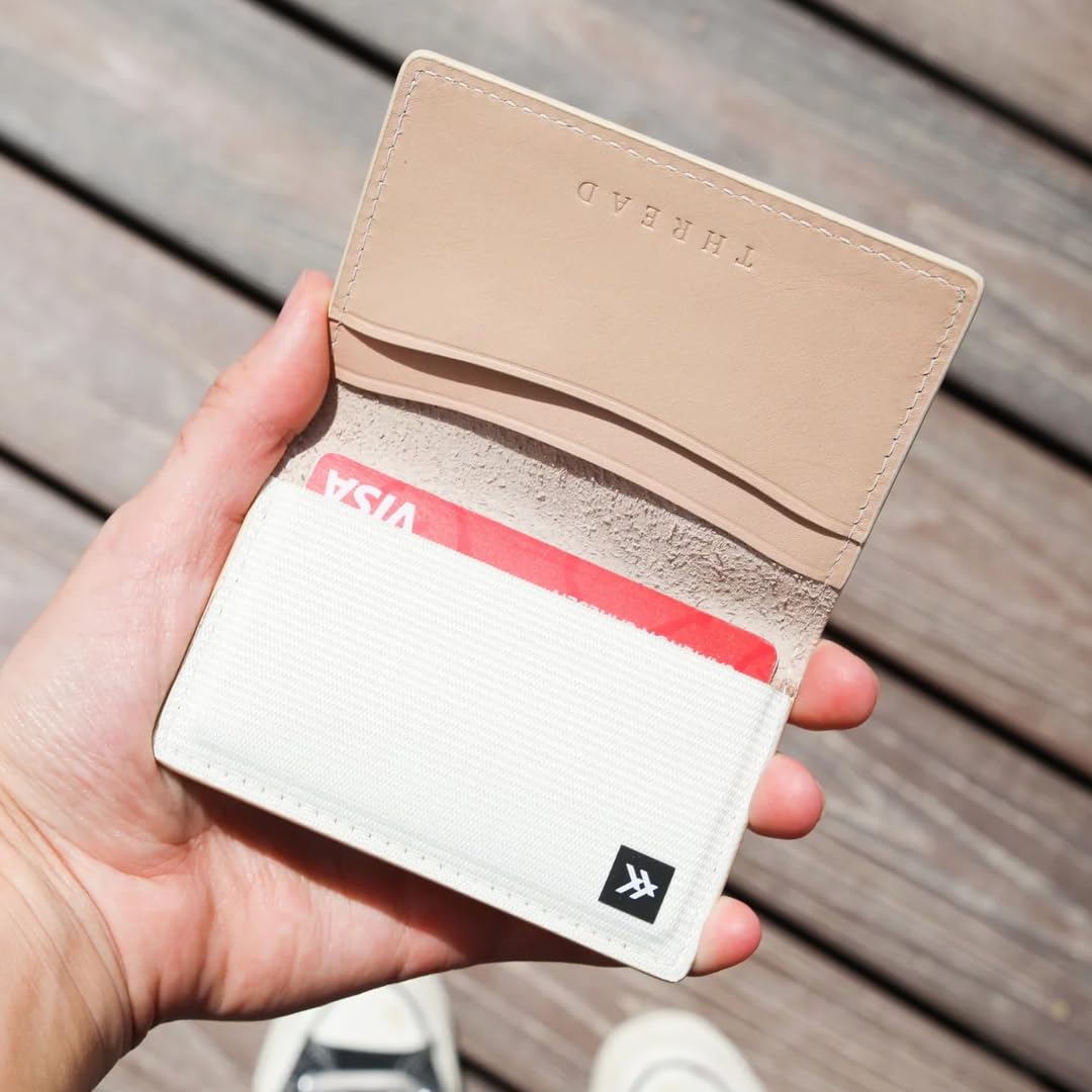 Thread Wallets Slim Bifold RFID Wallet for Women, RFID Wallet for Men, RFID Card Holder, Mens Wallets, RFID Blocking Wallet Minimalist Design to Keep Your Cards Secure (Off White)