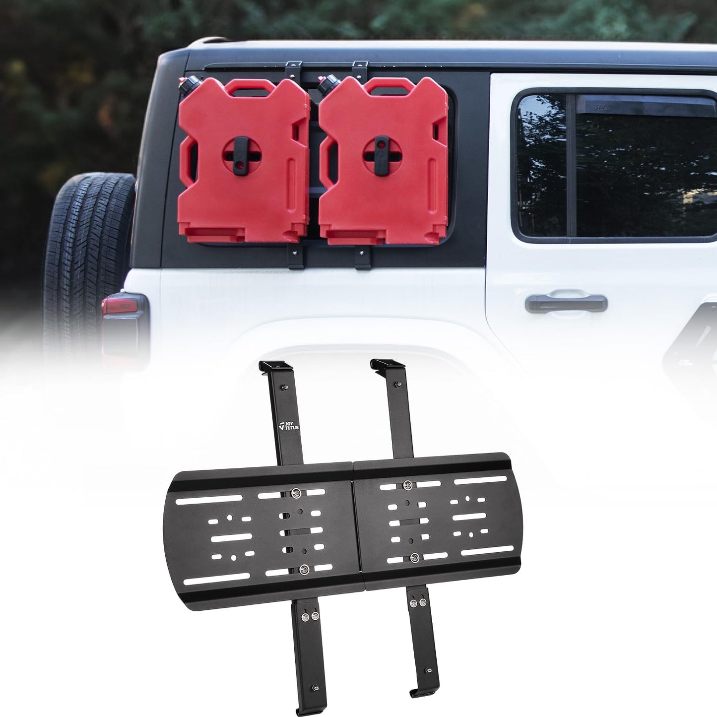 JOYTUTUS Rear Window Storage Molle Panel Kit Compatible with Wrangler JL 2018-2026(Hard Top Only), Wrangler Cargo Bracket for Recovery Traction Boards Gas Can Shovel Mount 2Pcs