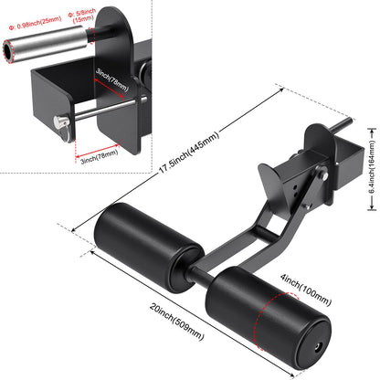 SELEWARE Nordic Hamstring Curl Squat Rack Attachment for 3x3 Power Rack with 5/8" or 1" Hole - Adjustable Leg Hold Down Attachment with Leather Surface for Home Gym Workouts