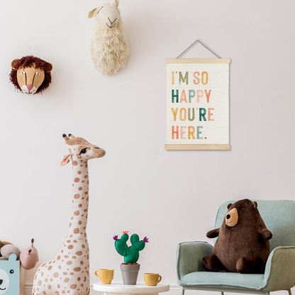 Supwhd Boho Classroom Decor, I'm so Happy You are Here Wall Art Poster, Inspirational Wall Decor, Boho Classroom Wall Art Poster for Classroom Playroom Kids Room Decor, 12x16 Inches
