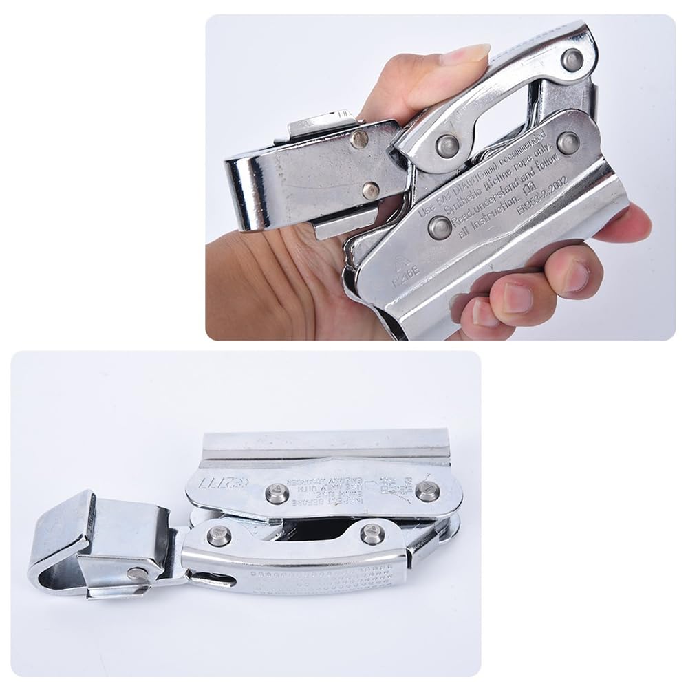 YERGOFE Climb Self Locking Rope Grab - Alloy Steel, Safety Protection 25 kN(Aprx 300LB), Used with 5/8’’ Lifeline Rope, for Construction, Climbing, Fall-Protection (Round Lock)