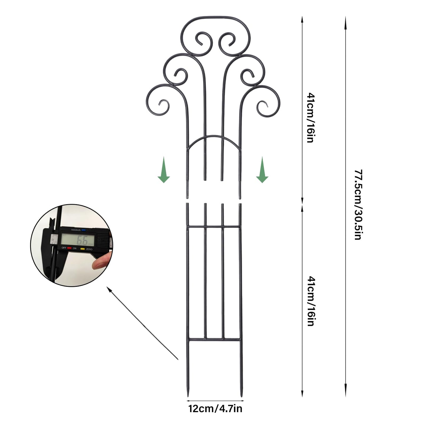 GOOOXIM 31 Inch Trellis for Potted Plants - Iron Plant Support for Climbing Vines and Houseplants, Ideal Garden Stake for Monstera and Medium Plants, Perfect for Indoor and Outdoor Use