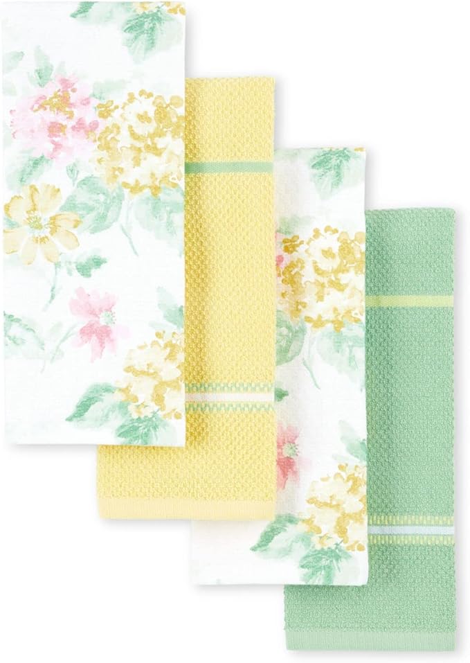Martha Stewart Amber Floral Kitchen Towel Set 4-Pack