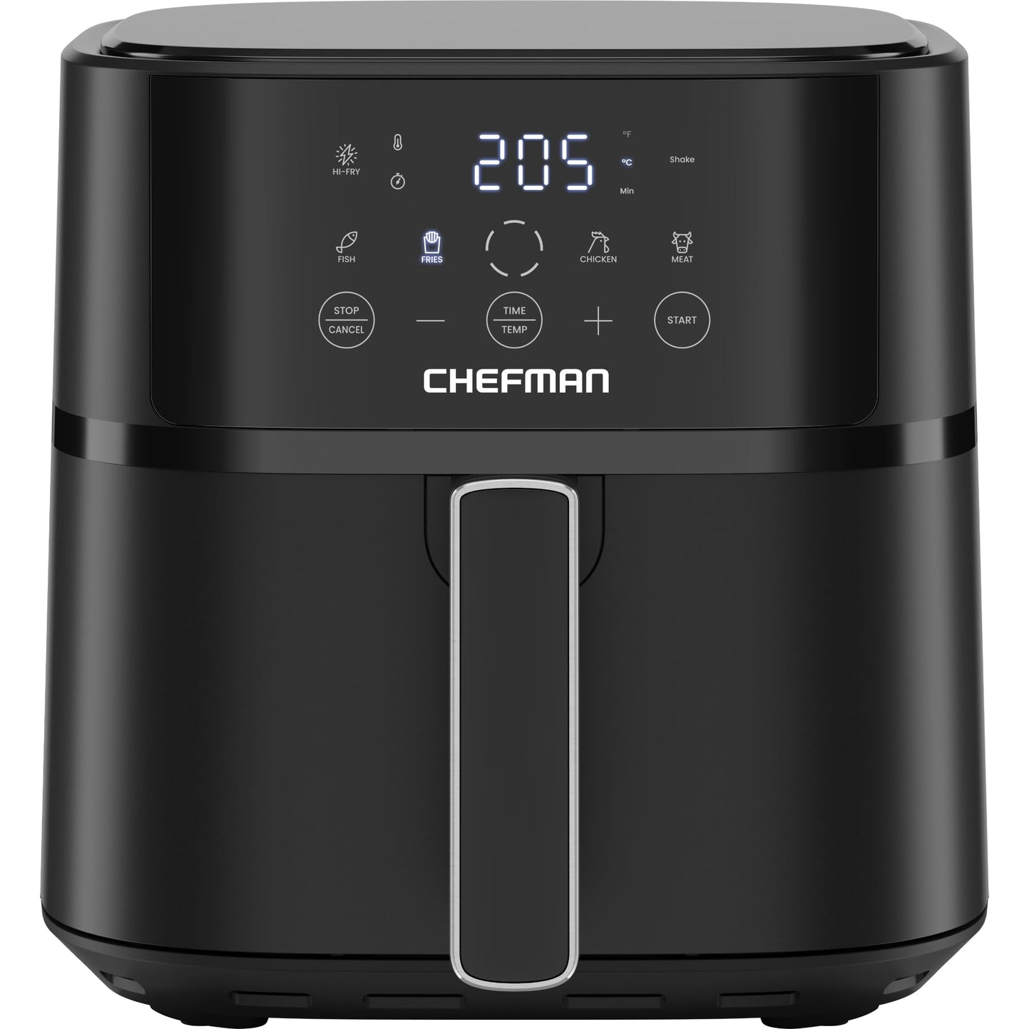 Chefman 5.7L Air Fryer, Touch Controls with 4 Presets, Compact Air Fryer with Hi-Fry Technology for Extra Crisp, Quick & Easy Meals, Nonstick & Dishwasher Safe Basket, Black