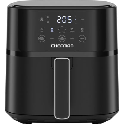 Chefman 5.7L Air Fryer, Touch Controls with 4 Presets, Compact Air Fryer with Hi-Fry Technology for Extra Crisp, Quick & Easy Meals, Nonstick & Dishwasher Safe Basket, Black