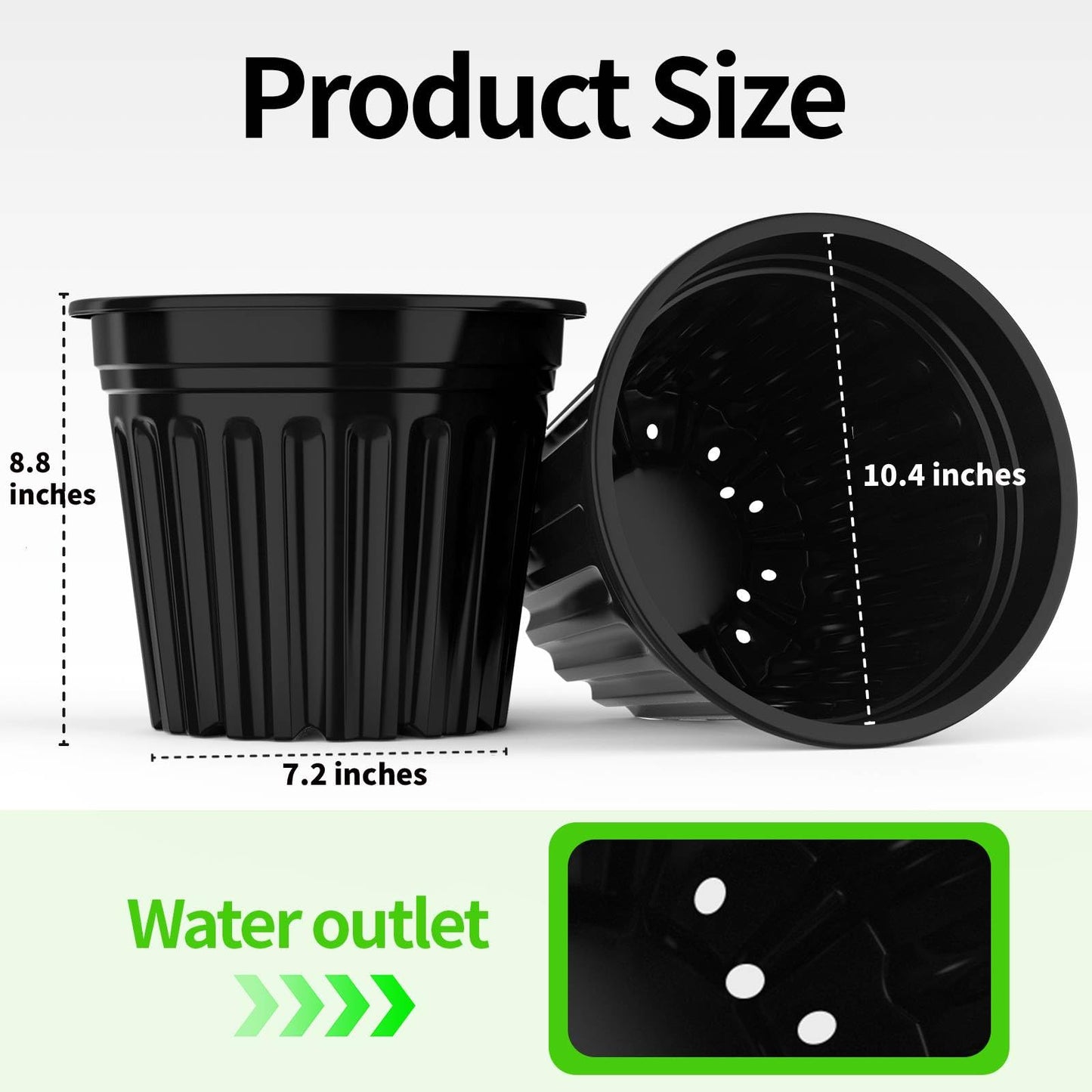 BeapTcely 50 Pcs 3 Gallon Planter Nursery Pots, Seed Starting Pot Plastic Flower Seedling Pots with Drainage Holes Flexible Plant Container for Garden Lawn Yard Plants Seedlings (50, 3 Gallon)