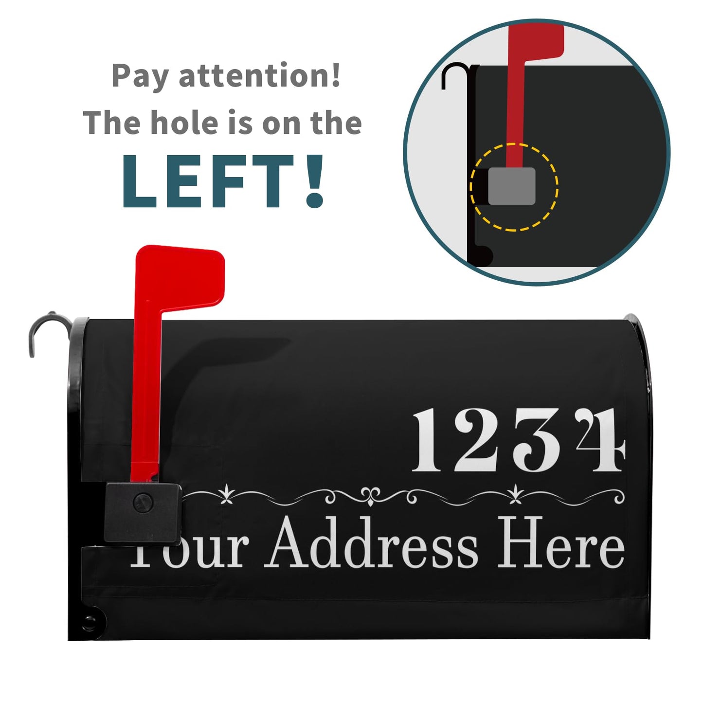 Harooni Personalized Custom Mailbox Covers Magnetic Standard Size 25.5x21 Inch Custom Numbers Street Mailbox Wraps Customized House Address Numbers Post Letter Box Cover for Home Gadern Decor