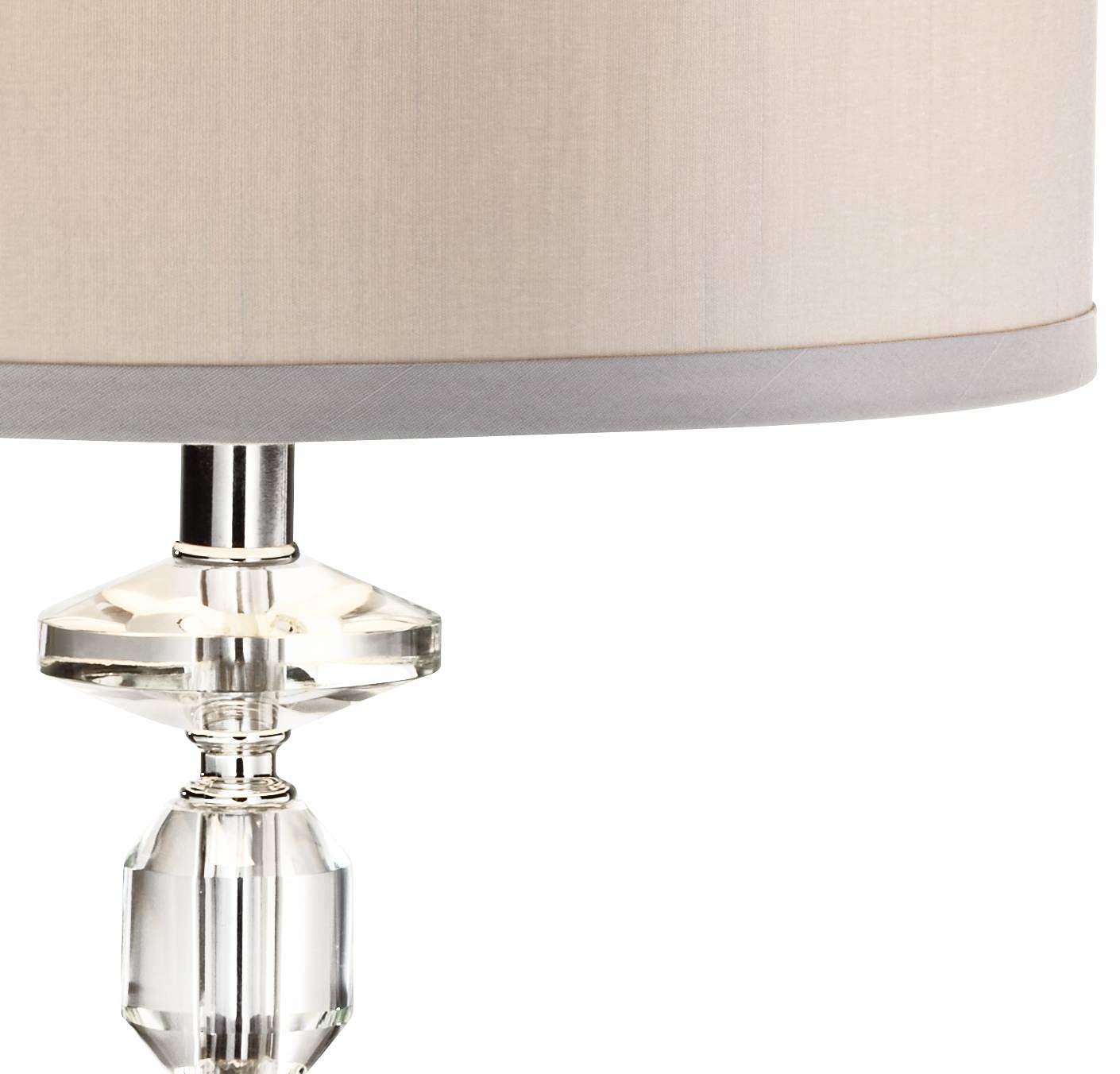 Vienna Full Spectrum Aline 26 1/2" Tall Traditional Table Lamp Clear Crystal Single Gray Shade Living Room Bedroom Bedside Nightstand House Office Home Reading Kitchen Entryway Console Family