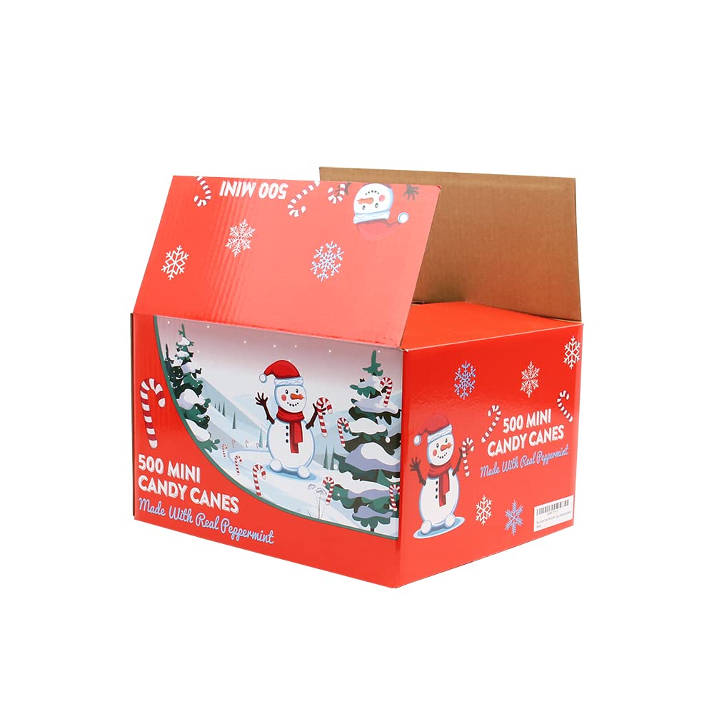 LA Signature Mini Candy Canes with Real Peppermint, Red & White, 500 Count (Pack of 1)