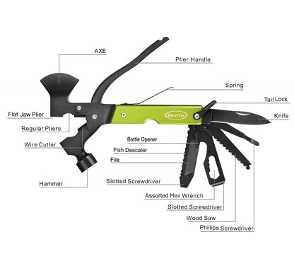 Christmas Gifts for Men Dad, RoverTac Multitool Axe for Mens Gifts, Gifts for Dad Husband Dad Boyfriend, Christmas Gifts Mens Stocking Stuffers-14 in 1 Multi Tool Axe Hatchet
