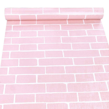 ZAMNEA 17.8 x 118 Inches Self-Adhesive Liner Paper, Removable Shelf Liner Wall Stickers Dresser Drawer Peel Stick Kitchen Home Decor, Pink Brick