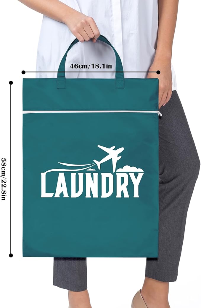 2 Pcs Large Travel Laundry Bag Washable Waterproof Wet Bag Dirty Clothes Bag