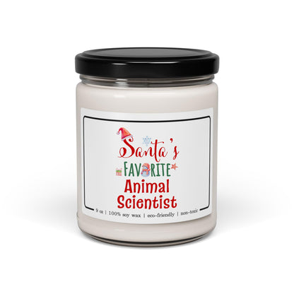 Santa's Favorite Animal Scientist Candle - Christmas Gifts for Zoologist Staff Employee Boss Manager Party Decoration - Xmas, New Year - 9oz Soy Wax Cinnamon Vanilla Scent