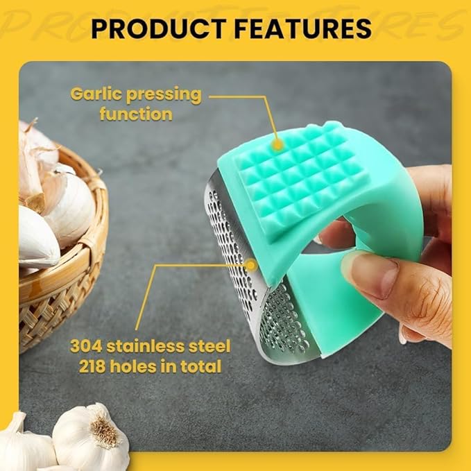Stainless Steel Garlic Press Rocker Set, Garlic Press Rocker Stainless Steel