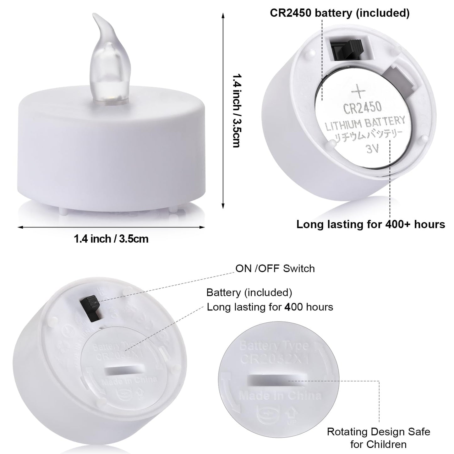 Hanzim Tea Light Candles with Remote Control,Flickering Flameless LED Candle,Long Lasting 400+Hours,Battery Operated with Timer for Home Decoration Seasonal &Festival Celebration WarmYellow (24pcs)