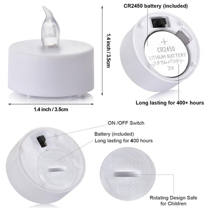 Hanzim Tea Light Candles with Remote Control,Flickering Flameless LED Candle,Long Lasting 400+Hours,Battery Operated with Timer for Home Decoration Seasonal &Festival Celebration WarmYellow (24pcs)