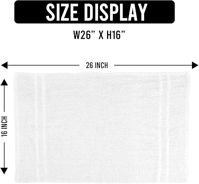 Hand Towels - White Economy Salon & Spa Towels - 100% Cotton, Highly Absorbable