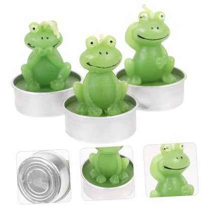 Amosfun 6pcs Frog Shaped Tabletop Candles Cute Animal Decor for Home Unique Desktop Candles for Festive Ambiance for Holidays and Special Occasions