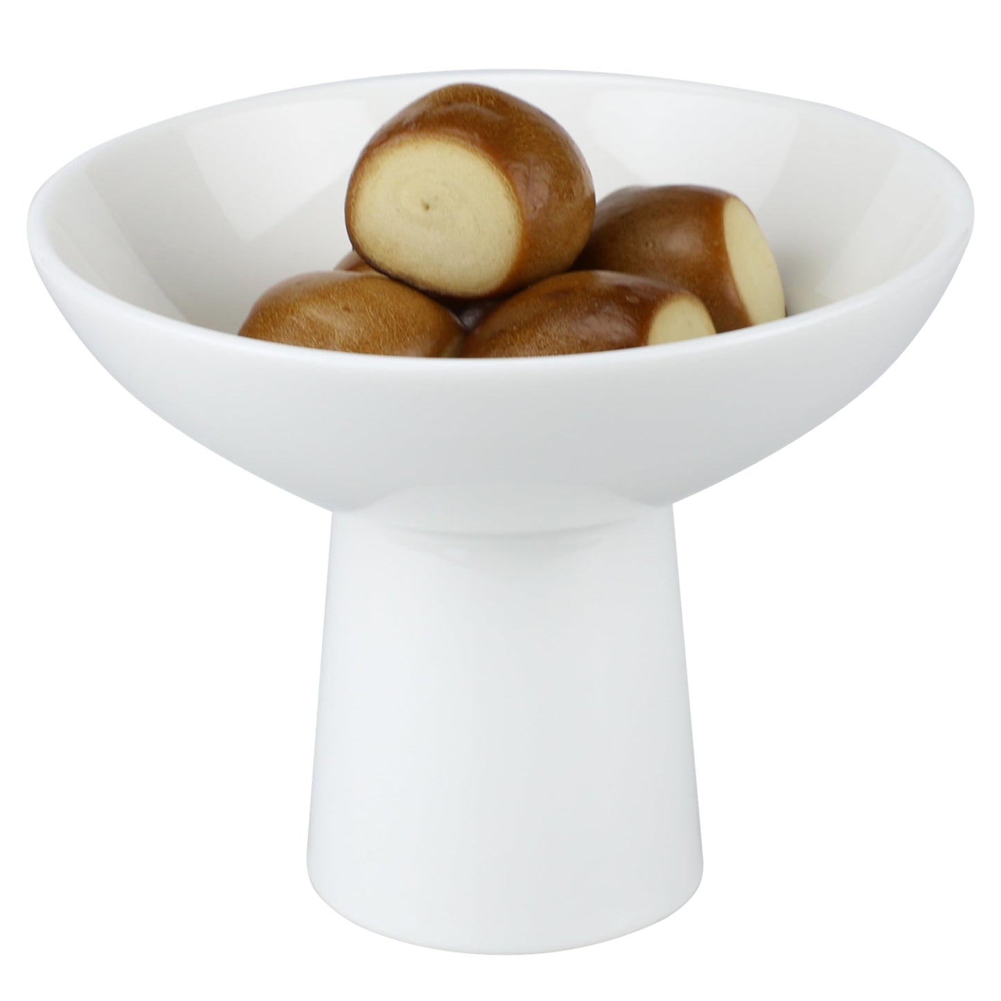 EIKS Ceramic Dessert Bowls for Serving & Displaying Ice Cream Fruit Pudding Trifle Nuts Small Snacks (High Foot)