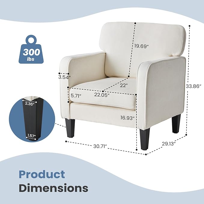 DUMOS Beige Modern Accent Chairs