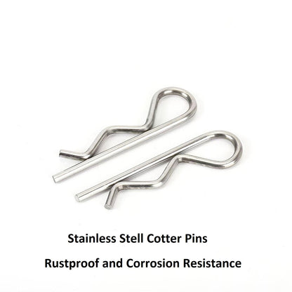 8Pcs Cotter Pins, Heavy Duty Hitch Pins Clip R Clips Cotter Pins, Stainless Steel Spring Retaining Wire Hair Pins， Large for Trailer Tractors Mower Carts Truck Pin Clip M4x75mm