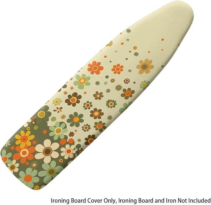 Hippie Flower Ironing Board Cover and Pad, Stretch Thick Scorch Resistant