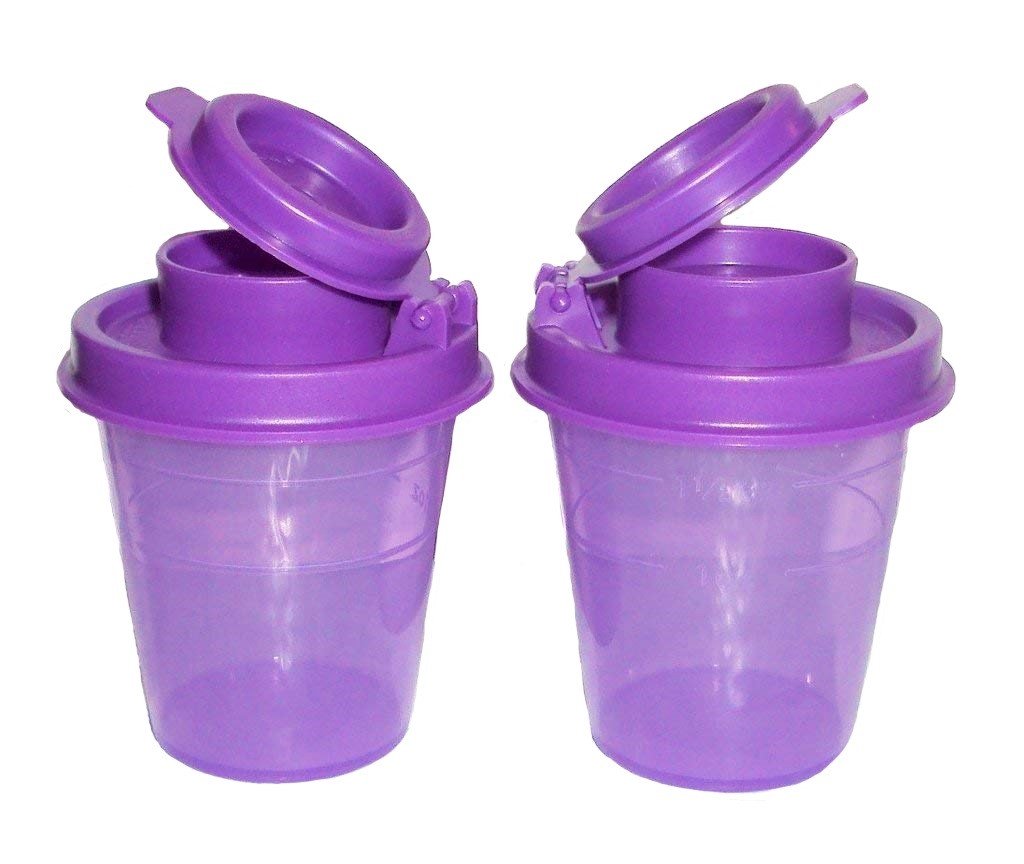 Tupperware Midget Salt and Pepper Shakers 2 Ounce Purple