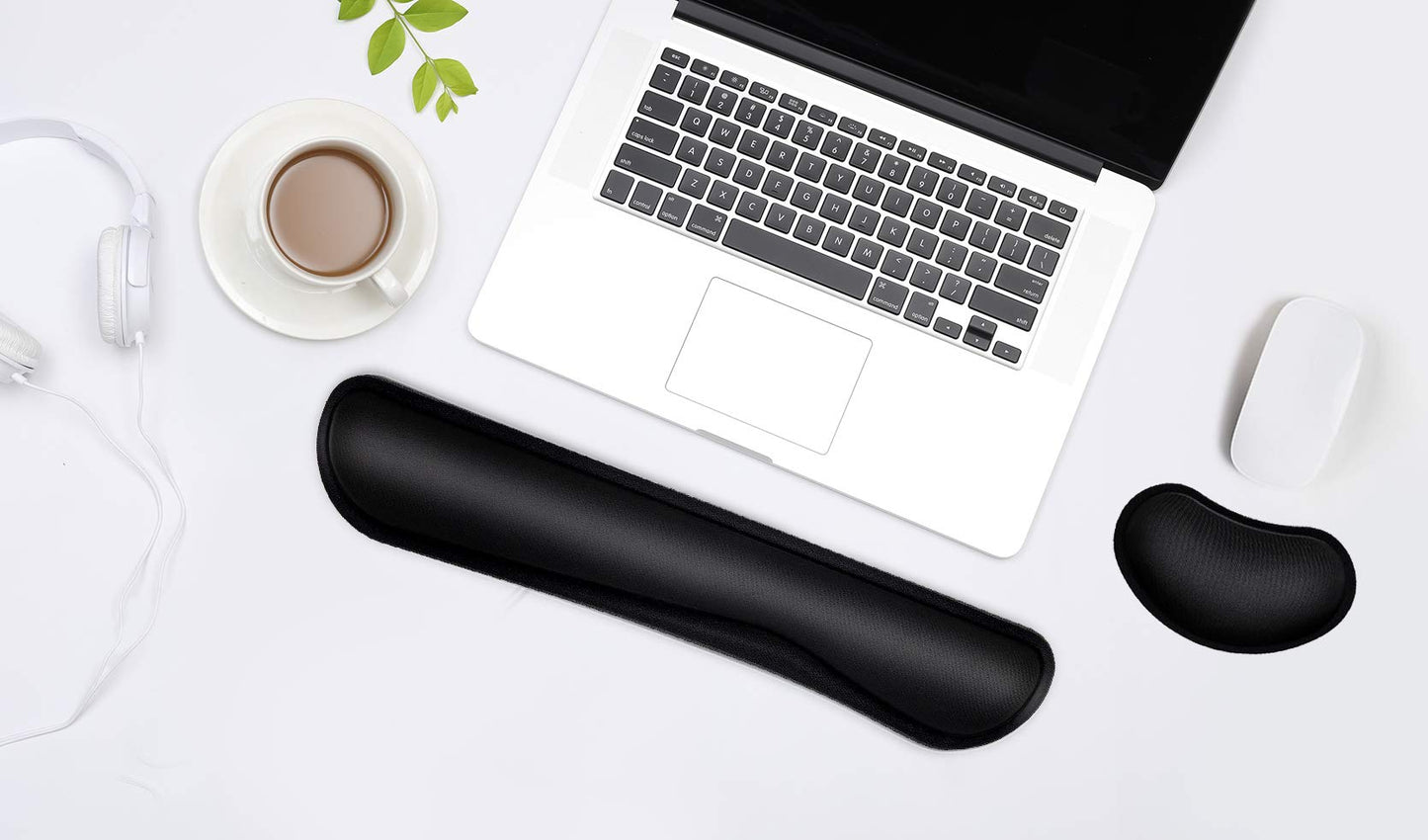 TONOS Keyboard Wrist Rest - 17" Wrist Rest for Computer Keyboard with Memory Foam, Ergonomic Design Wrist Rest Set for Easy Typing, Wrist Pain Relief, Anti-Skid Wrist Rest for Office/Gaming/Laptop