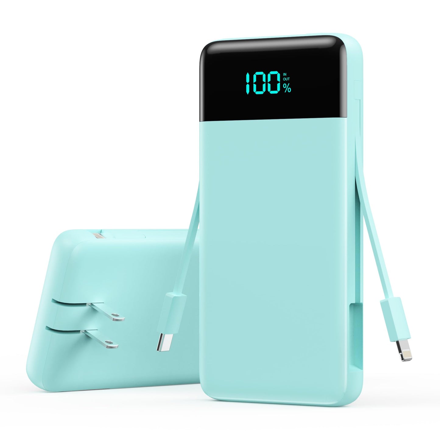 Portable Charger 50800mAh Power Bank with 3 Built in Cables,25W PD QC4.0 Fast Charging USB C Battery Pack,6 Outputs 2 Inputs Travel Essentials Portable Phone Charger for iPhone 17/16/15,Google,Android