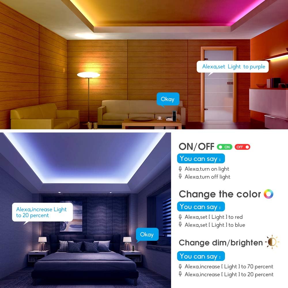 GIDEALED Smart WiFi RGBW LED Controller 2-Output 5 Pin with 24-Key Remote,Compatible with Alexa&Google Assistant,Voice/APP Control Strip Lights for Android/iOS System(WiFi LED Controller Only)