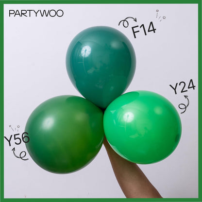 PartyWoo Dark Green Balloons 85pcs Different Sizes of 18 12 10 5 Inch Emerald Hunter Forest Green Balloon Arch Kit for Birthday Christmas Graduation Dinosaur Jungle Theme Party Decorations Green-Y56