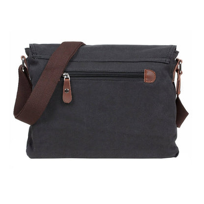 Laptop Bag 14 inch Mens Vintage Casual Fashion Canvas Messenger Bags Briefcase Crossbody Single Shoulder Bag ipad Bag Book Bag Satchel School Bag (Black)