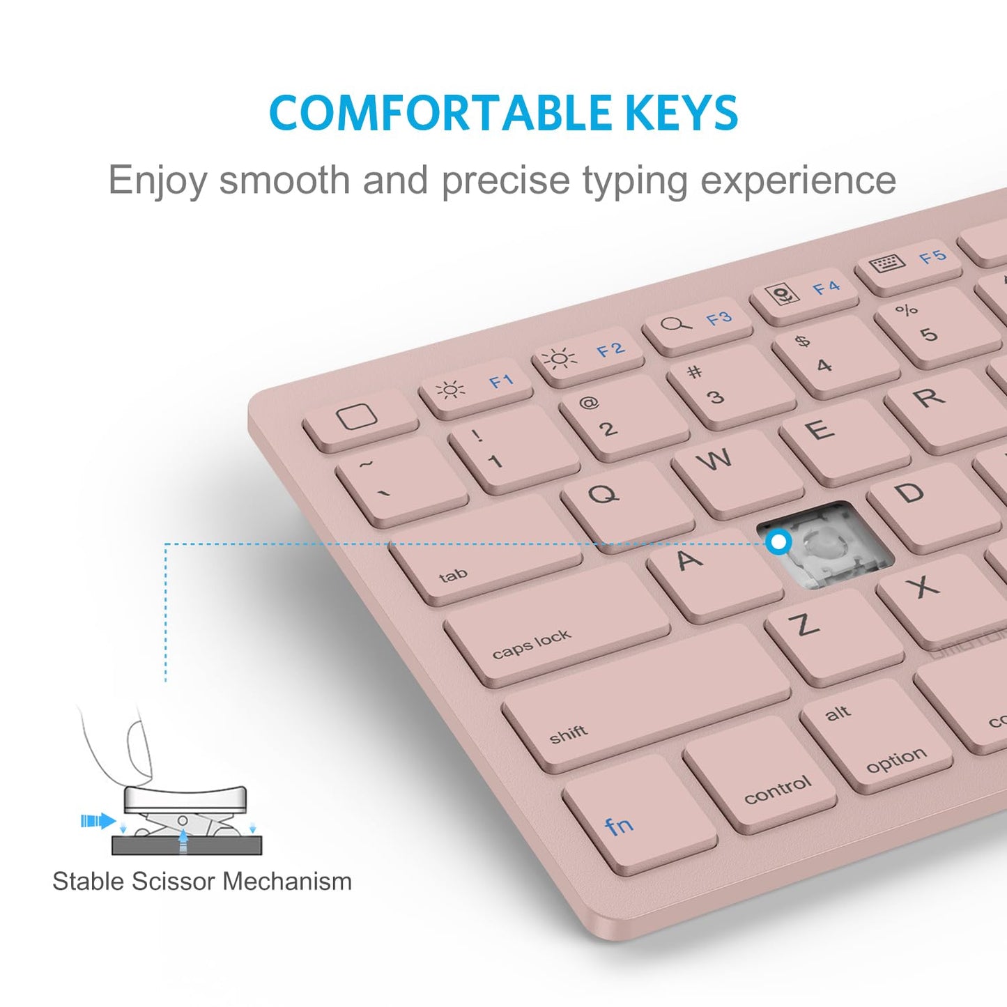 OMOTON Bluetooth Keyboard Compatible with iPad 10th Generation, iPad 10.2 (9th/8th/7th), iPad Pro 13/12.9/11 inch, iPad Air/Mini and More iOS Devices, White