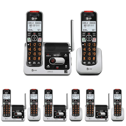 AT&T BL102-2 DECT 6.0 2-Handset Cordless Phone for Home with Answering Machine, Call Blocking, Caller ID Announcer, Audio Assist, Intercom, and Unsurpassed Range, Silver/Black