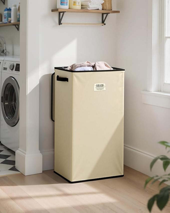 SOLEDI Laundry Hamper with Lid 100L Large & Tall Collapsible Laundry Basket
