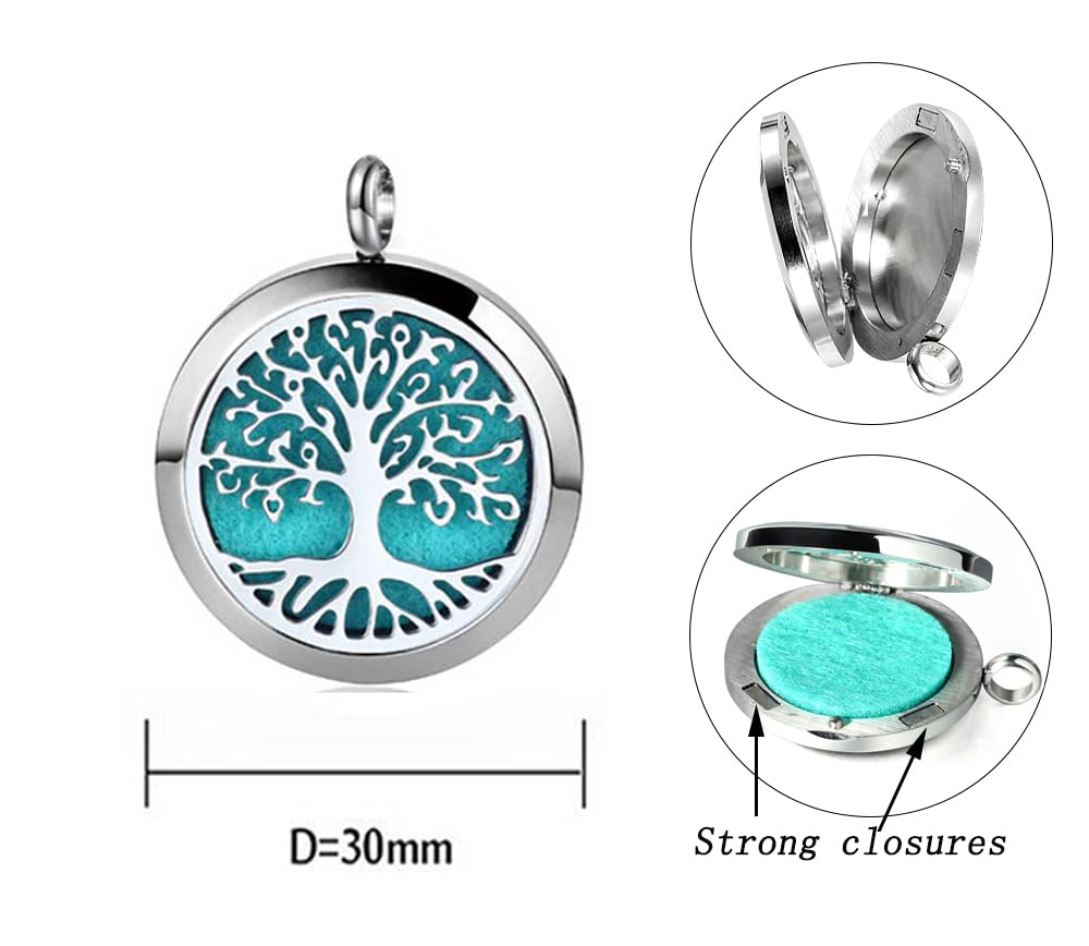 Aromatherapy Essential Oil Diffuser Necklace Stainless Steel lnspirational Locket Pendant（Butterfly）