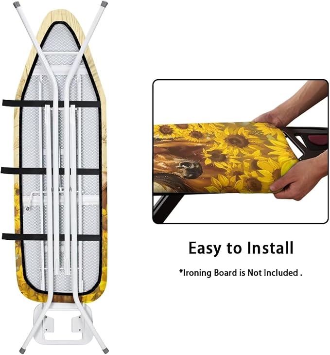 Sunflower Horse Ironing Board Cover Heat Reflective Anti-dust, Soft Fabric Cover