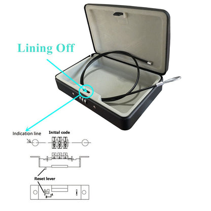 SEPOX® Water/Fire-Resistant Portable Security Case Lock Box Steel, Personal Travel Safe Storage Cabinet for Small Item, 3-Ft Cable, Ressetable Combination Lock for Dorm, Car, Sports, Office