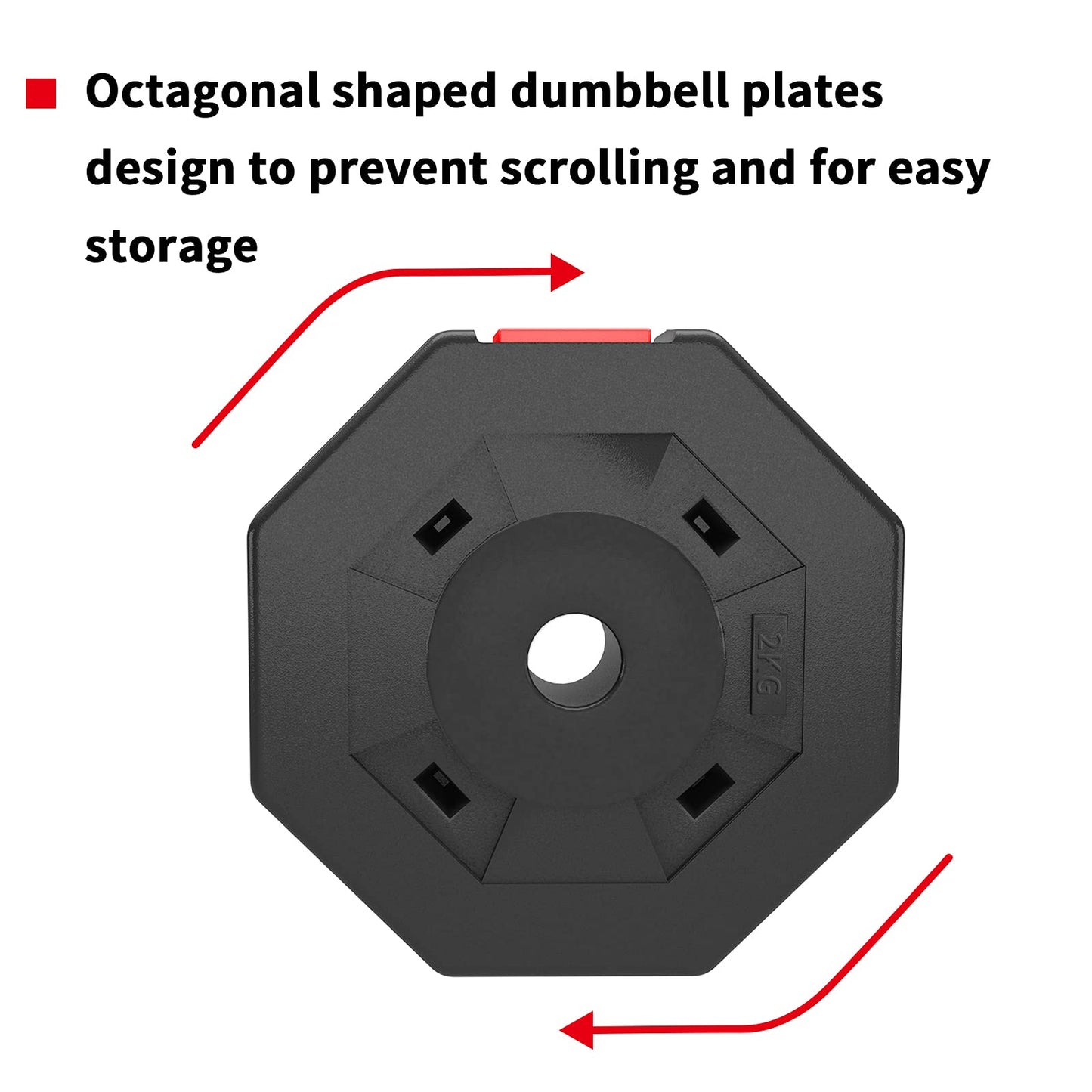 soges Adjustable Dumbbells Set, Iron sand mixture Octagonal designed Weights Dumbbells Set, Anti rolling Fitness Dumbbells HSYL001-30