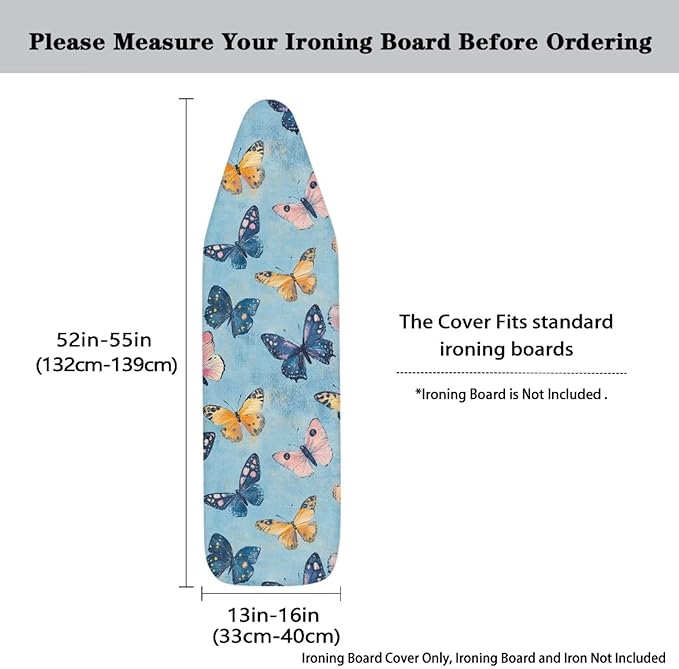 Ironing Board Cover with Butterfly Print Heavy Duty Table Top Ironing Board