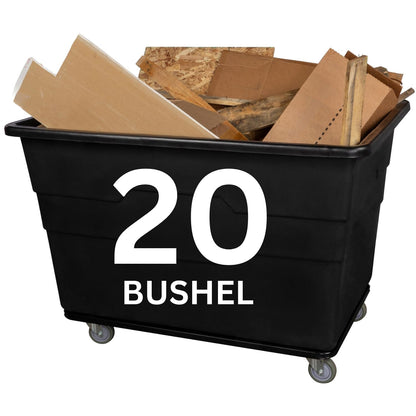 ReadySpace Commercial 20 Bushel Utility Cart with Steel Base, Poly Box Basket Truck, Laundry Cart, and Rolling Trash Bin, 51.5-Inch x 35.5-Inch x 36-Inch, 1000 Pound Weight Capacity, Black