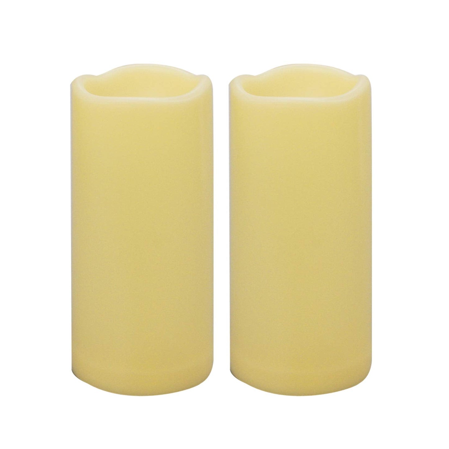 iZAN 2 Pack Waterproof Outdoor Flameless Candles with Timer 3” x 7” Battery Operated Electric LED Pillar Candle Set for Gift Home Décor Party Wedding Supplies Garden Halloween Christmas Decoration