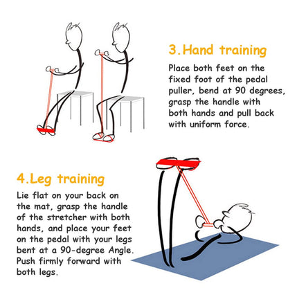 DZOZO Multifunction Resistance Training 4 Tube Pedal Resistance Band Home Gym Equipment Ankle Puller Tension Rope Sit-up Bodybuilding Expander Workout Band for Women/Men